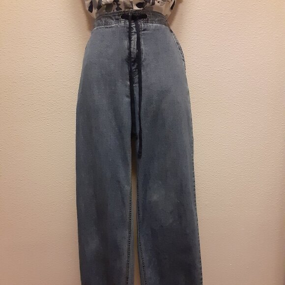 Vintage Y2K Eddie Bauer Sz 6 Blue Jeans * High-Waist Denim * Button Zip String - Picture 5 of 9